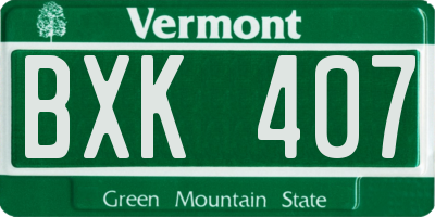 VT license plate BXK407