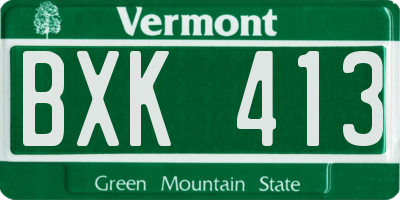 VT license plate BXK413