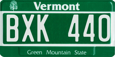 VT license plate BXK440