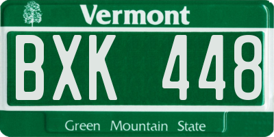 VT license plate BXK448