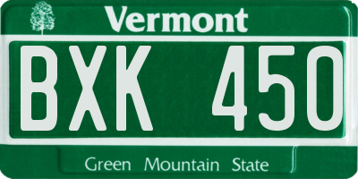 VT license plate BXK450