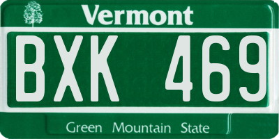 VT license plate BXK469