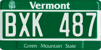 VT license plate BXK487