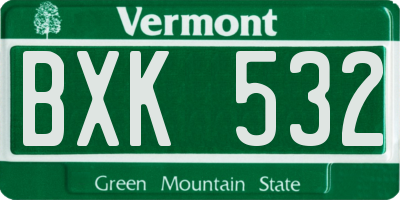 VT license plate BXK532