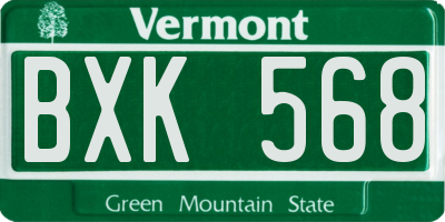 VT license plate BXK568