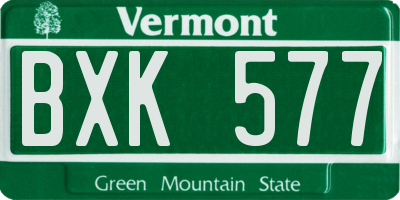 VT license plate BXK577