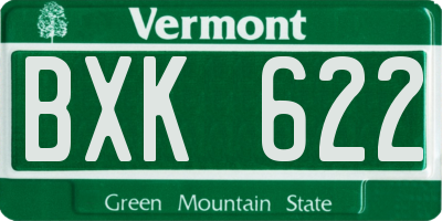 VT license plate BXK622