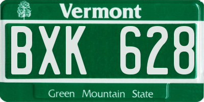 VT license plate BXK628