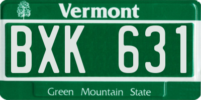 VT license plate BXK631