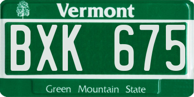 VT license plate BXK675
