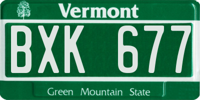 VT license plate BXK677