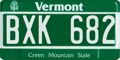 VT license plate BXK682