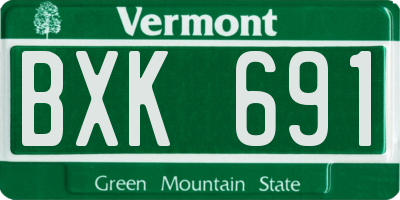 VT license plate BXK691