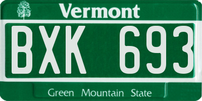 VT license plate BXK693