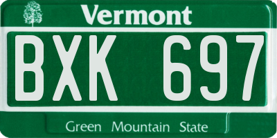 VT license plate BXK697