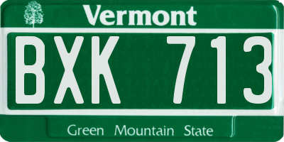 VT license plate BXK713