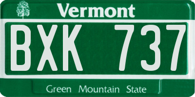 VT license plate BXK737