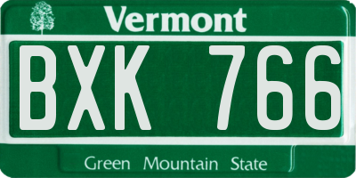VT license plate BXK766