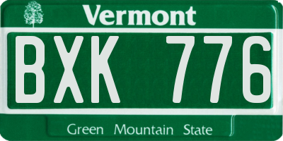 VT license plate BXK776