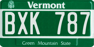 VT license plate BXK787