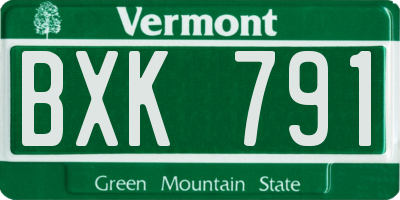 VT license plate BXK791