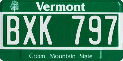 VT license plate BXK797