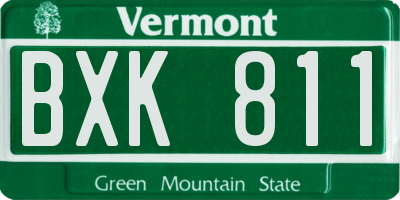 VT license plate BXK811
