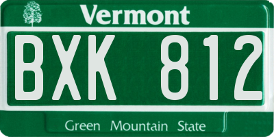 VT license plate BXK812