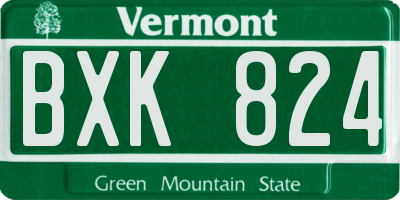 VT license plate BXK824