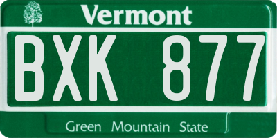 VT license plate BXK877
