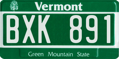 VT license plate BXK891