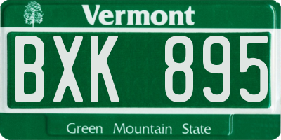 VT license plate BXK895