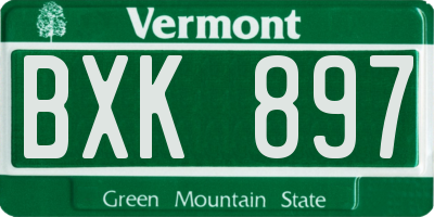 VT license plate BXK897