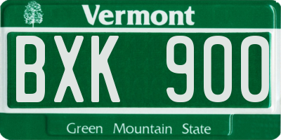 VT license plate BXK900
