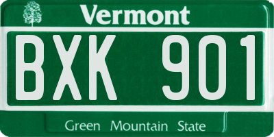 VT license plate BXK901