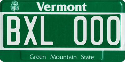VT license plate BXL000