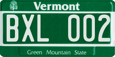 VT license plate BXL002