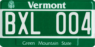 VT license plate BXL004