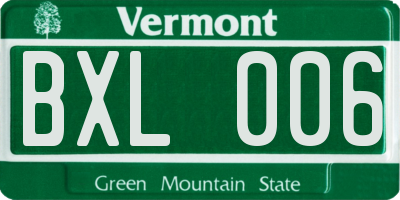 VT license plate BXL006
