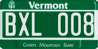VT license plate BXL008