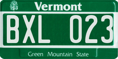 VT license plate BXL023