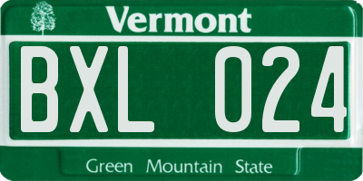 VT license plate BXL024