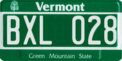 VT license plate BXL028
