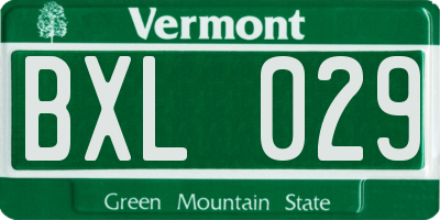 VT license plate BXL029