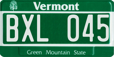 VT license plate BXL045