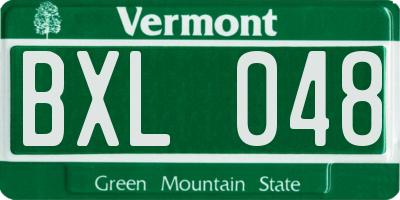 VT license plate BXL048