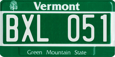 VT license plate BXL051