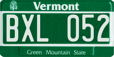 VT license plate BXL052