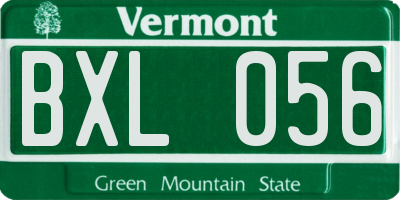 VT license plate BXL056