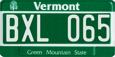 VT license plate BXL065